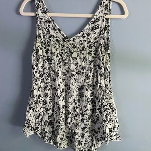 Black and white floral Motherhood Maternity tank